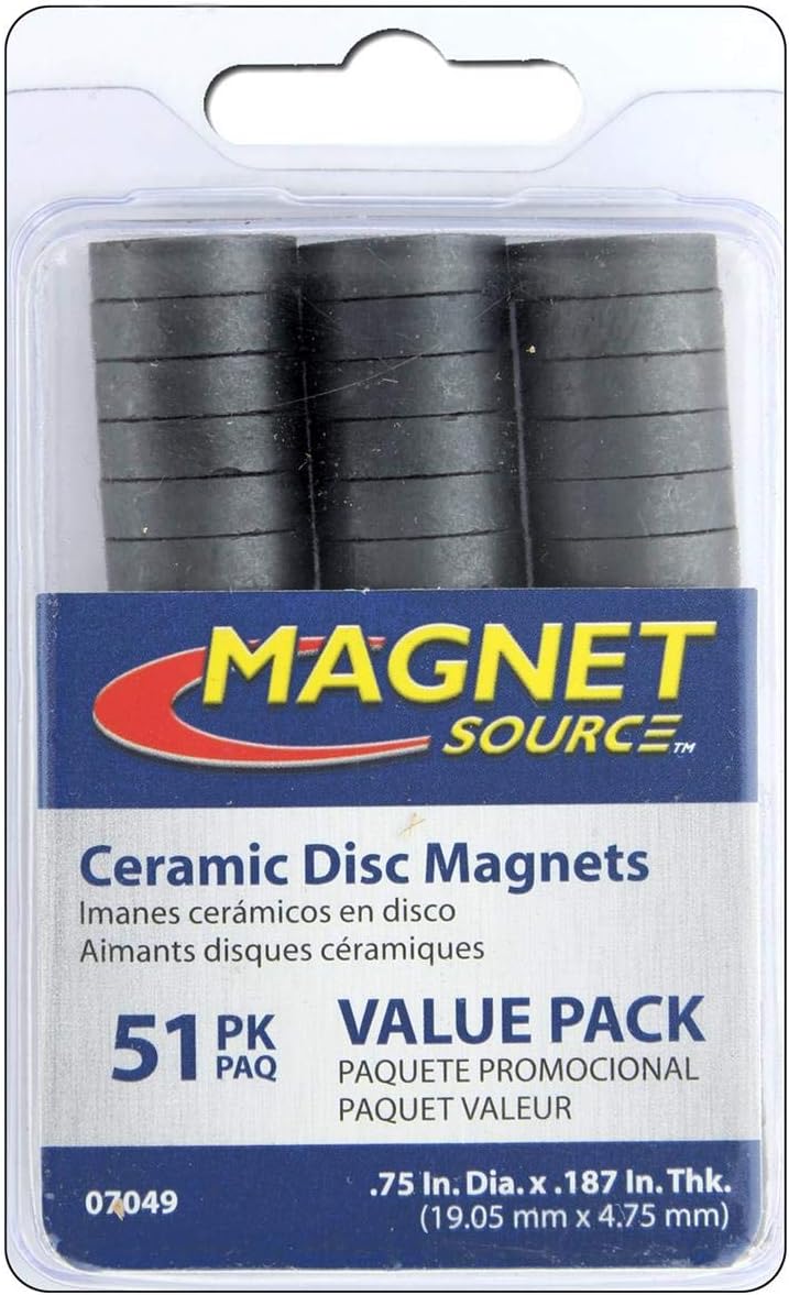 Master Magnetics Ceramic Disc Magnet Value Pack - 51-Pc. Set, Model Number 07049